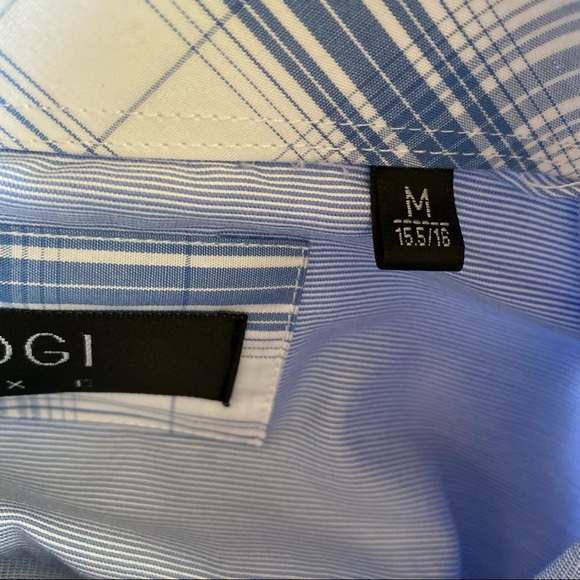 Coogi Luxe Dress Shirt Light Blue Contrast Cuffs & Collar Men’s Medium (15.5/16) - Picture 12 of 15